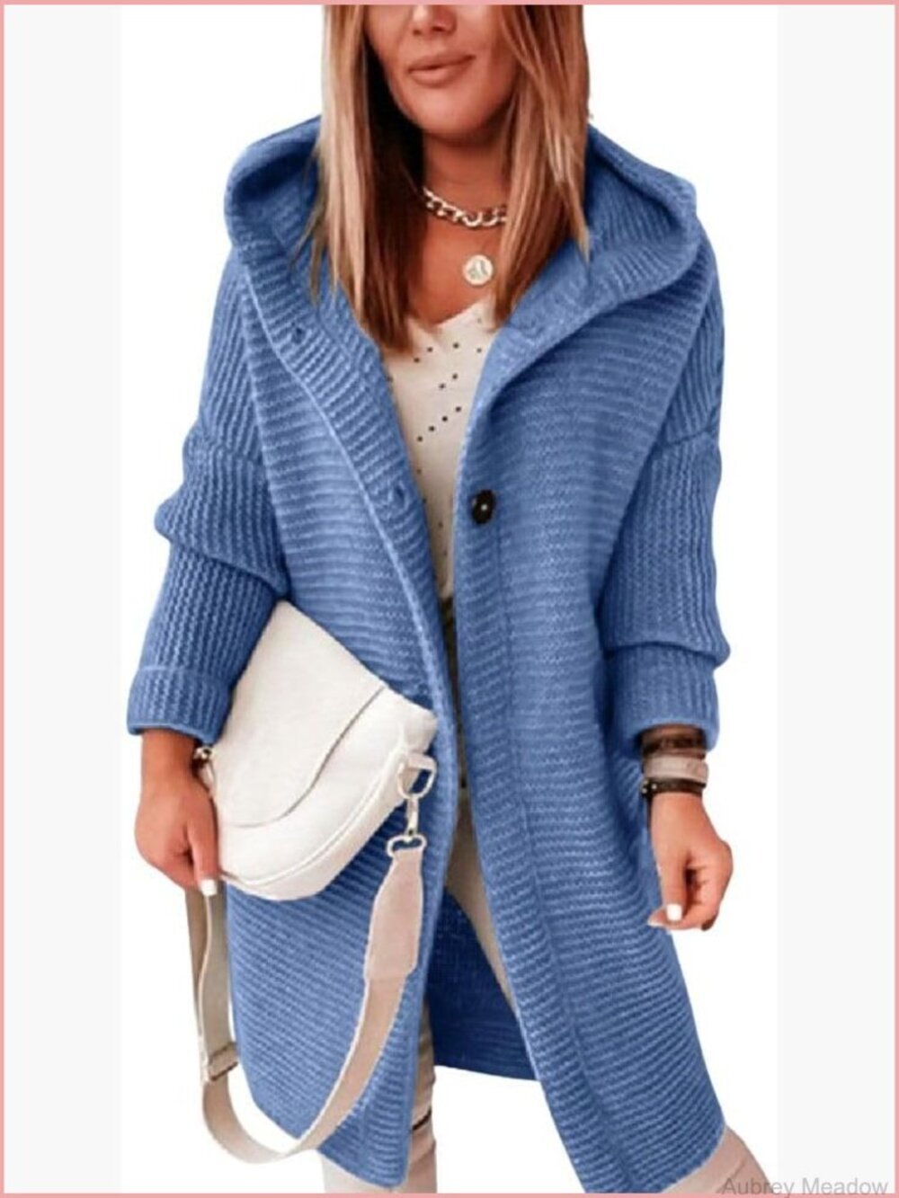 Women's Oversize Hooded Chunky Knit Cardigan Sweater Jacket